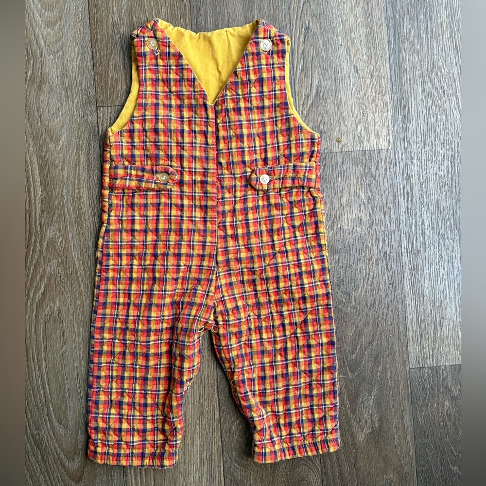 Vintage Wonderalls Vibrant Plaid Kids Overalls